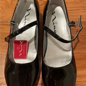 Nina Black Patent Mary Jane Shoes